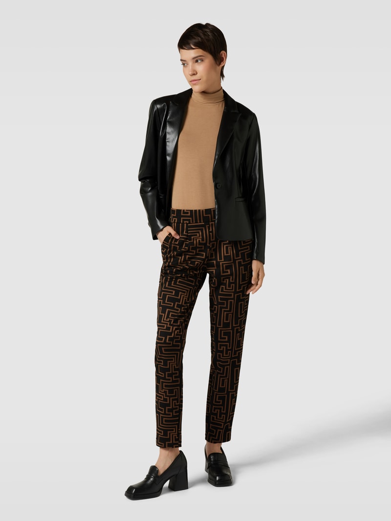 Blazer in Leder-Optik in schwarz