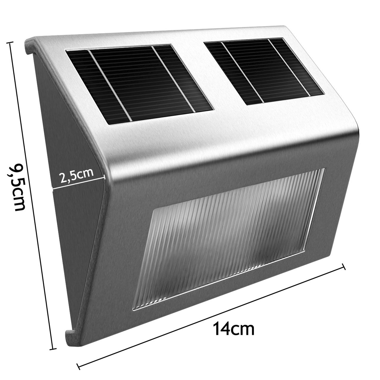 Monzana LED Solar Wandleuchte Edelstahl IP65