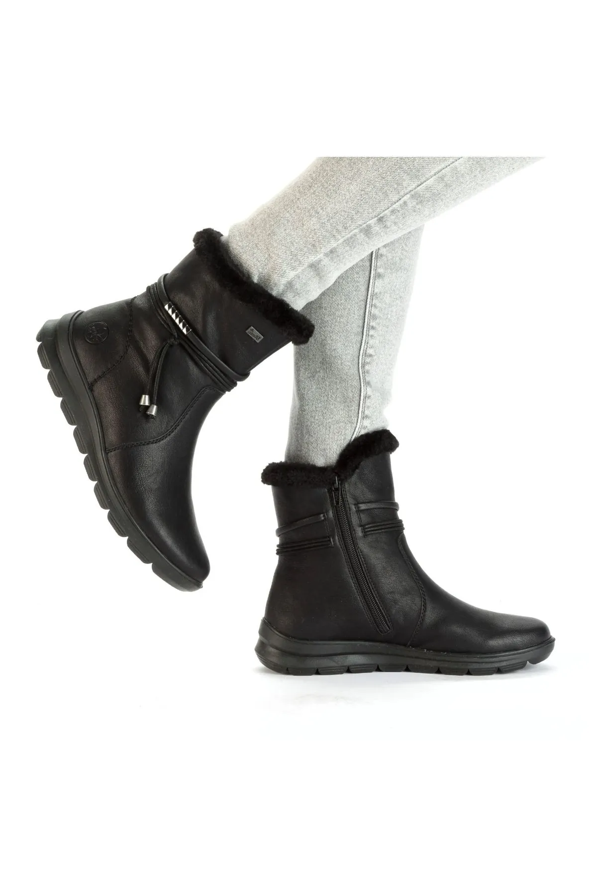 Rieker  Stiefelette - Schwarz - Flacher Absatz