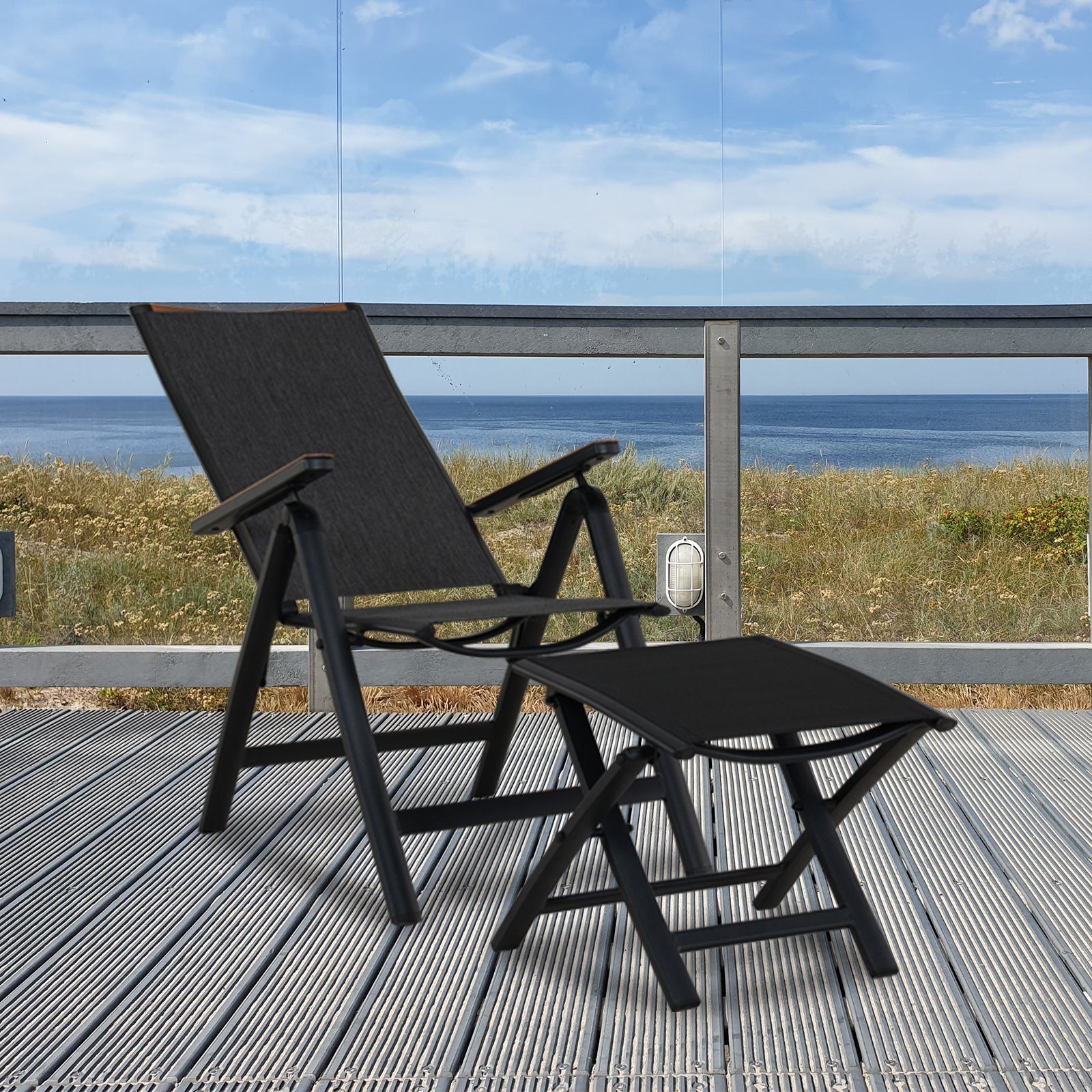 Grand patio Gartenlounge-Hocker Klapphocker, 45 x 41 x 40 cm