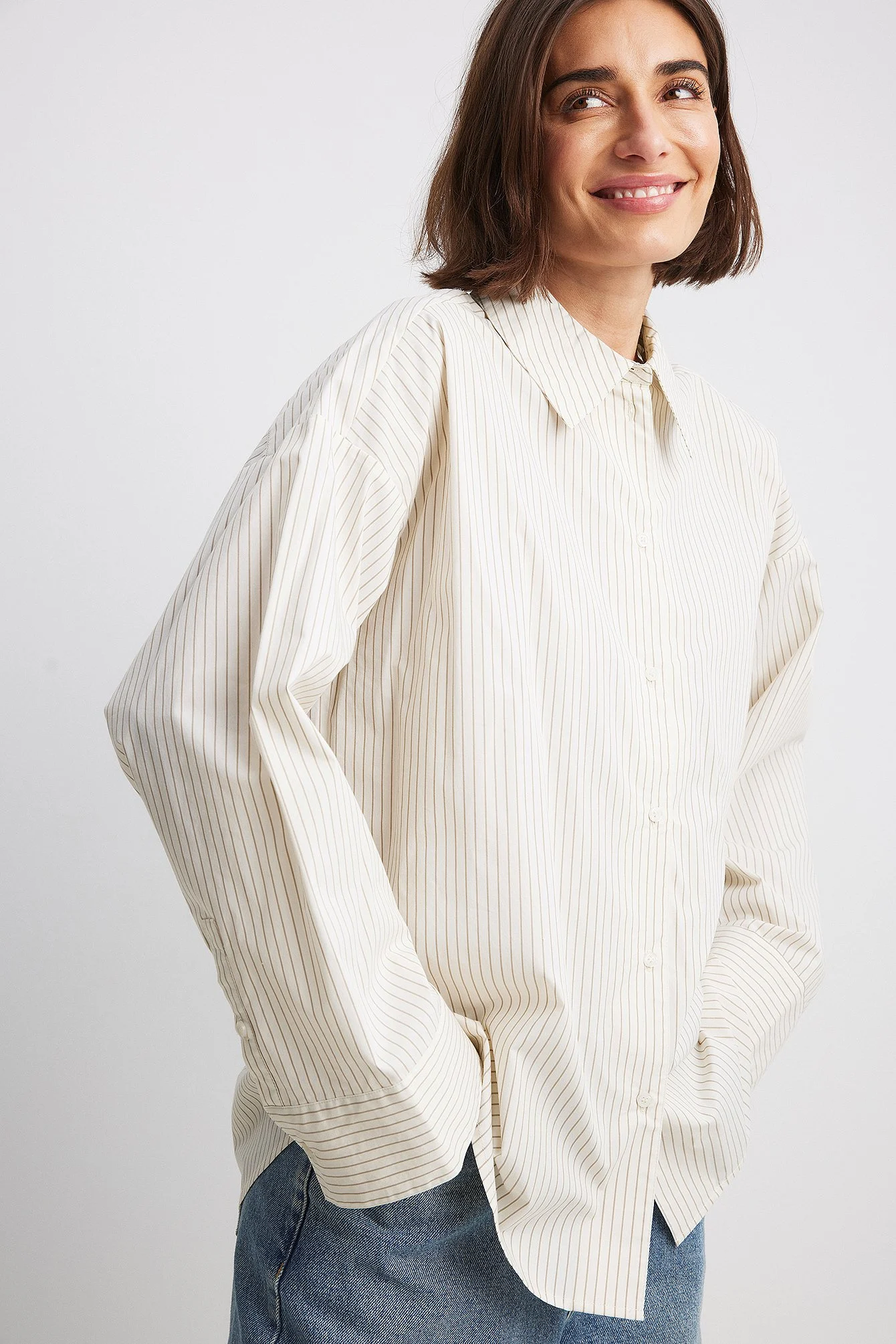 Gestreifte oversized Hemdbluse