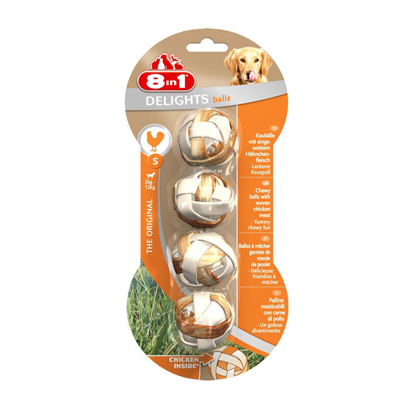8in1 Snacks 8in1 Delights Kaubälle Hähnchenfleisch S 3x4 Stück