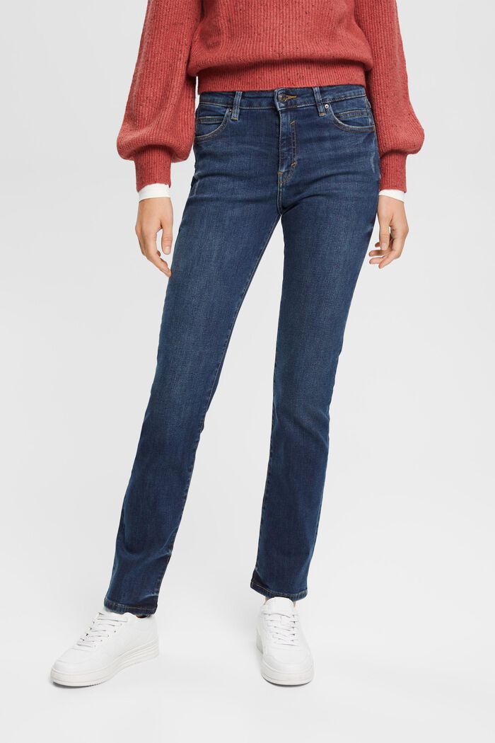 Jeans mit geradem Bein und mittlerer Bundhöhe