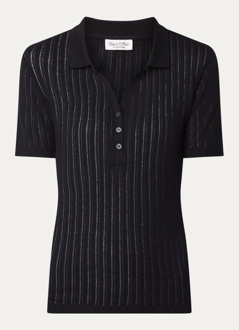 Marc O'Polo Rib knitted polo with stretch