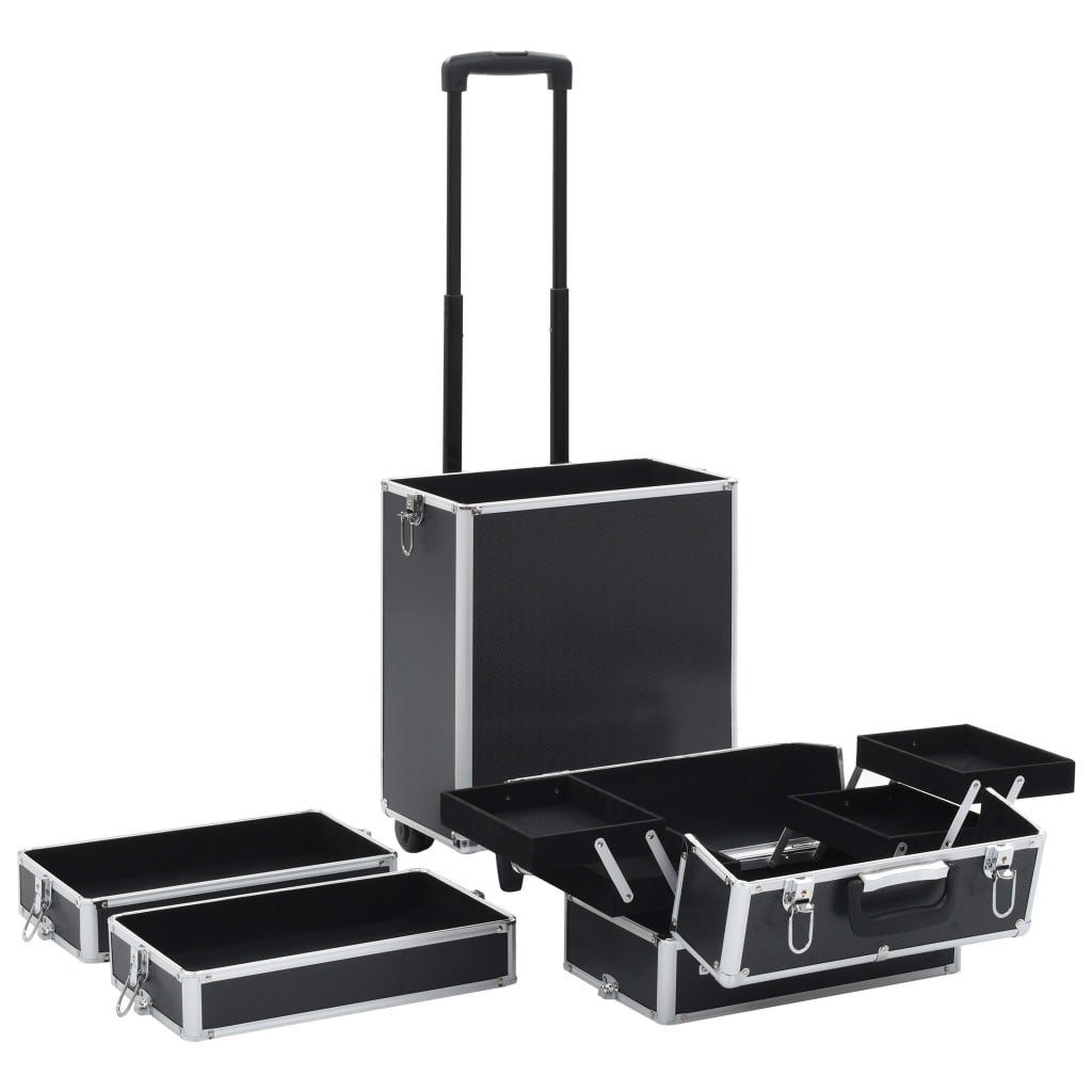 vidaXL Kosmetik-Koffer Kosmetikkoffer Aluminium Schwarz