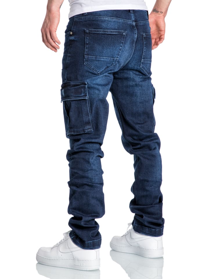 Amaci&Sons Regular Slim Cargo Jeans MIAMI in Dunkelblau günstig kaufen