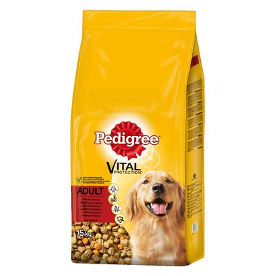15 kg Pedigree Adult + 56 Stück Dentastix für große Hunde zum Sonderpreis!