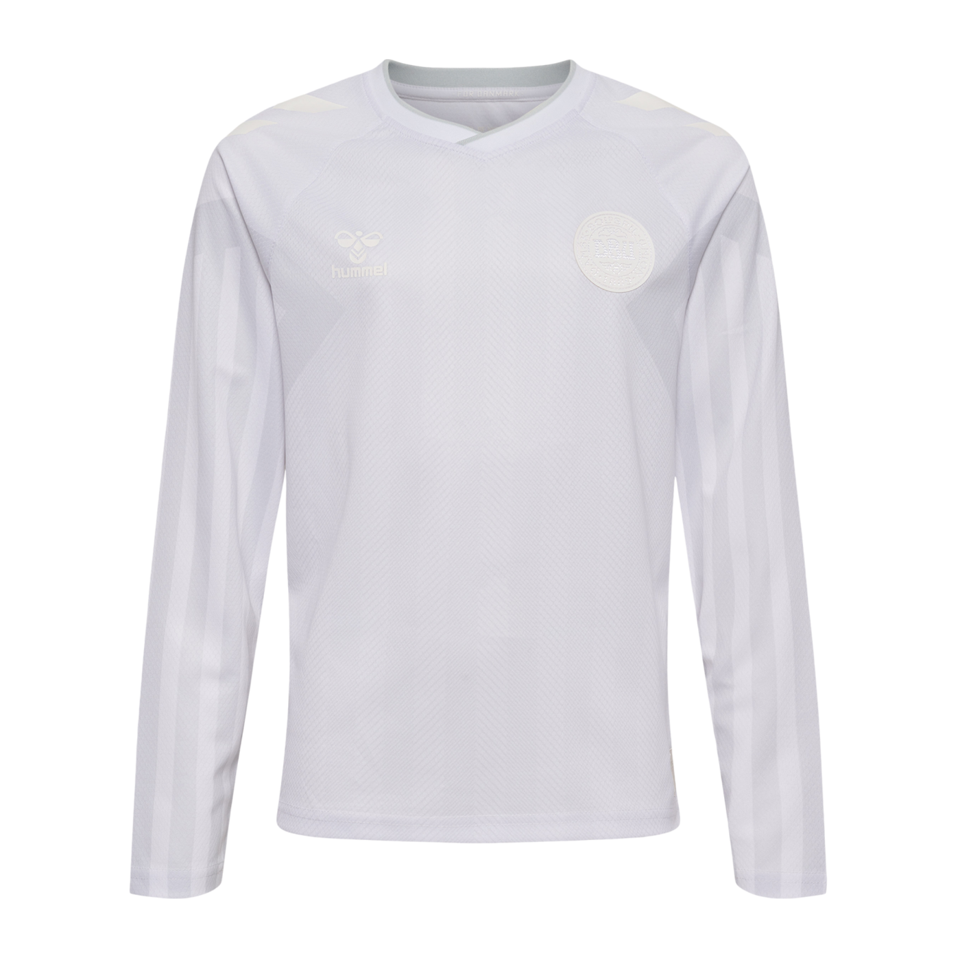 Hummel DBU Dänemark Trikot Away langarm WM 2022 Kids Weiss F9001