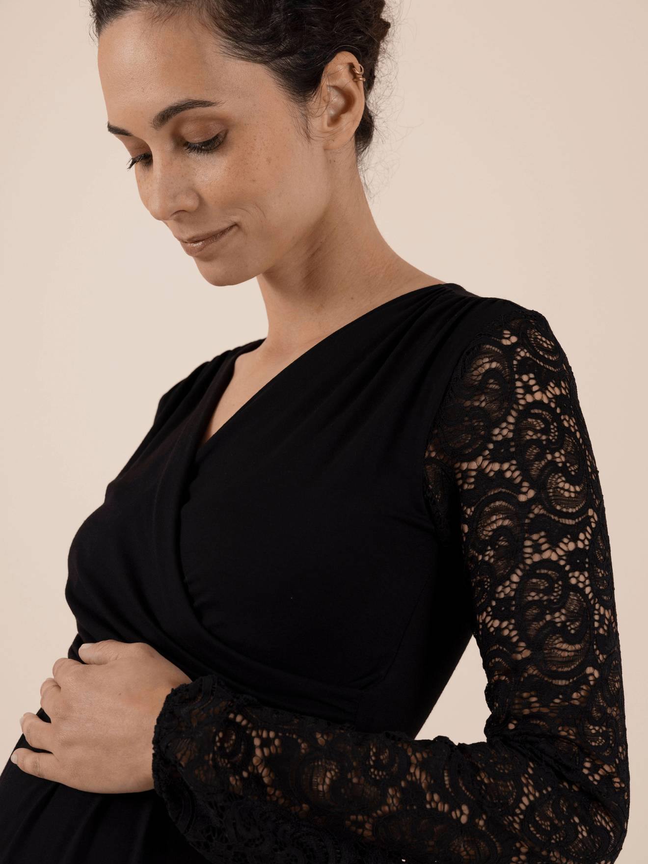 Envie de Fraise Kurzes Kleid für Schwangerschaft & Stillzeit CELINE LS ENVIE DE FRAISE - schwarz