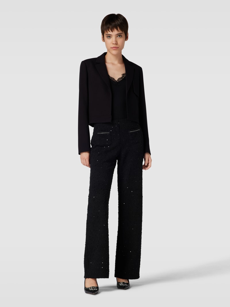 Stoffhose mit Paillettenbesatz Modell 'ELAINE' in schwarz