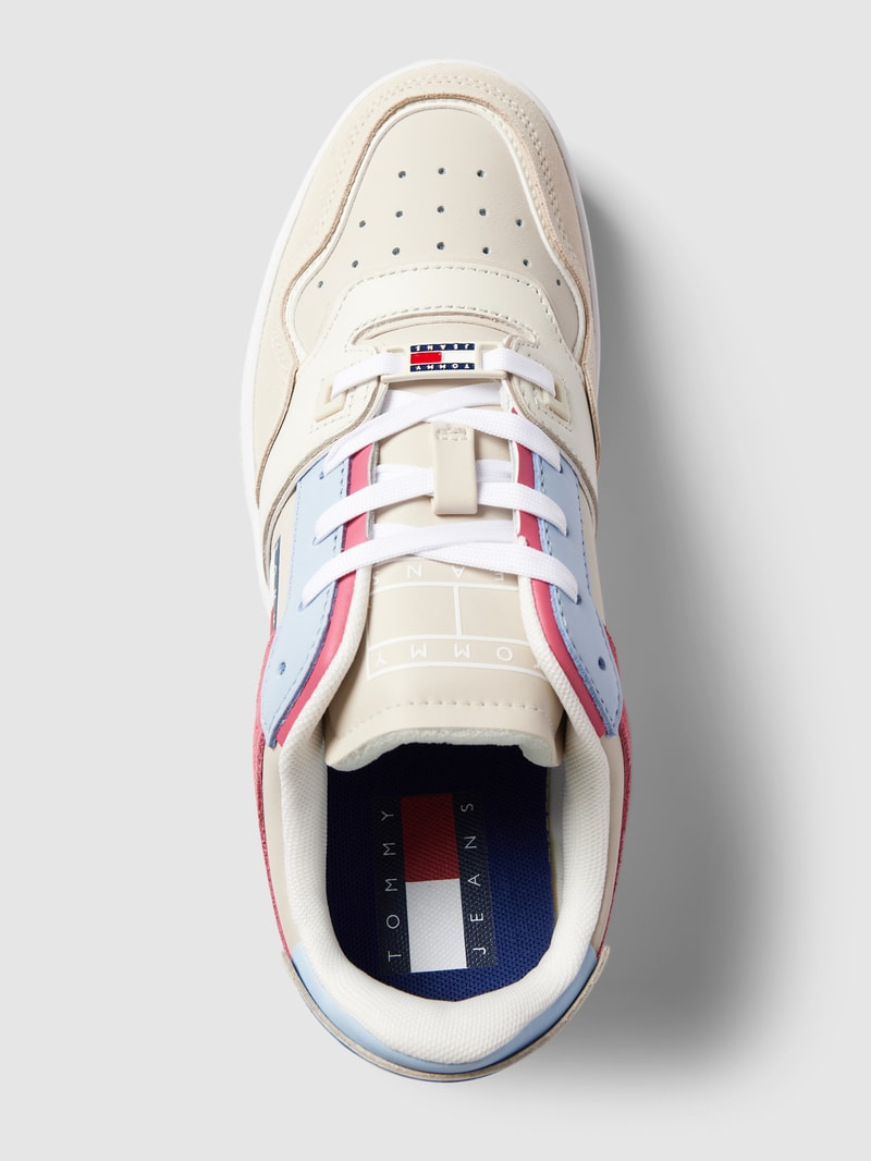 Sneaker mit Label-Print Modell 'BASKET' in beige