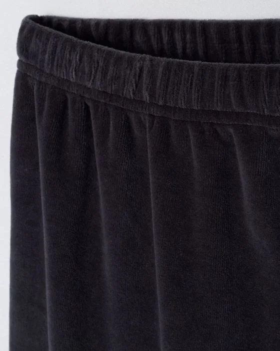 Pyjama col V rayé velours