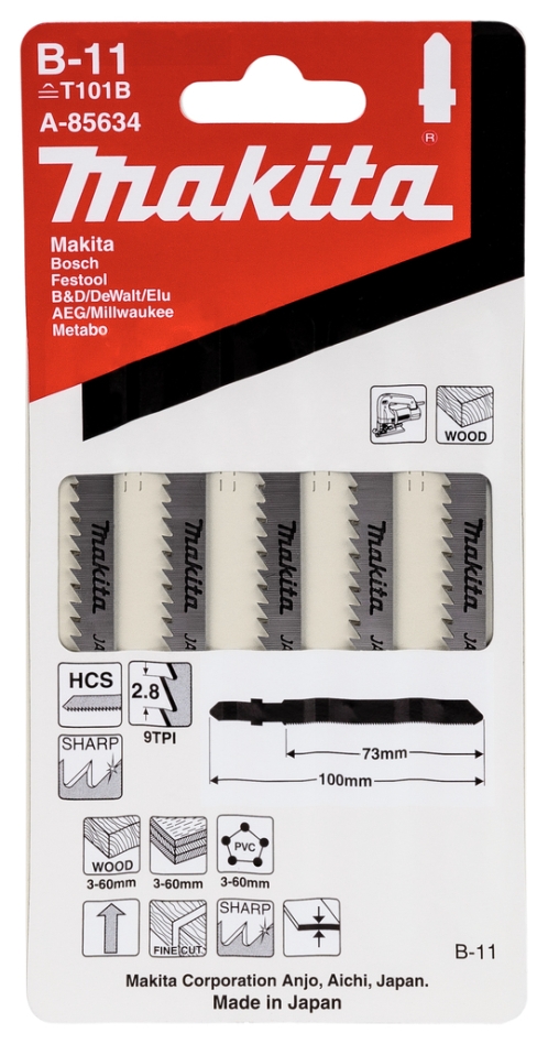 Akcesoria Makita A-85634 Brzeszczot do wyrzynarki B11 5 sztuk