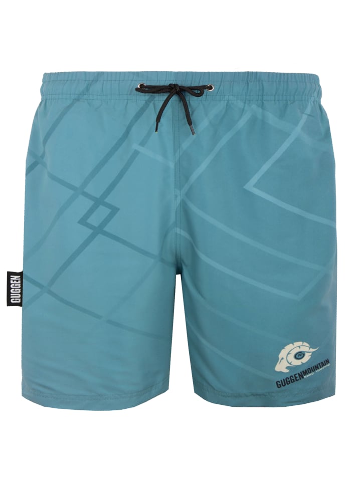 GUGGEN MOUNTAIN Badehose Kariert in Blau günstig kaufen