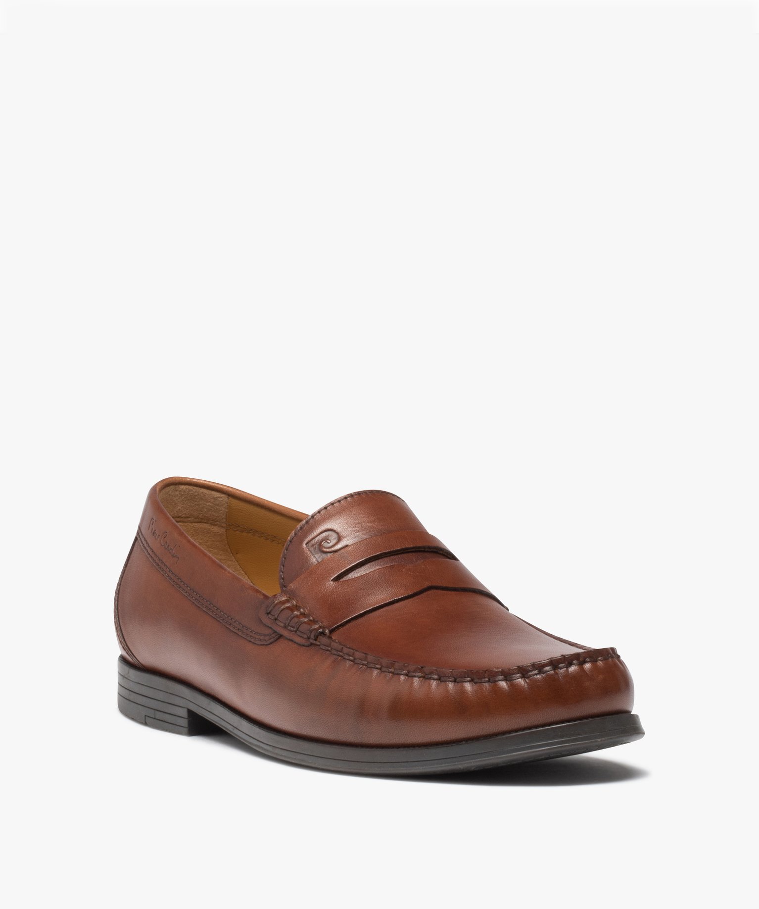 Mocassins homme unis en cuir et à talon plat - Pierre Cardi... marron | GEMO