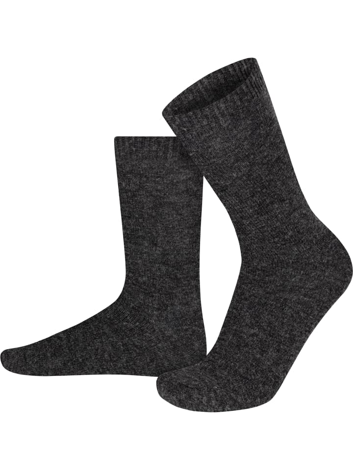 normani 3 Socken aus Cashmere und Merinowolle mit Komfortbund in Anthrazit günstig kaufen