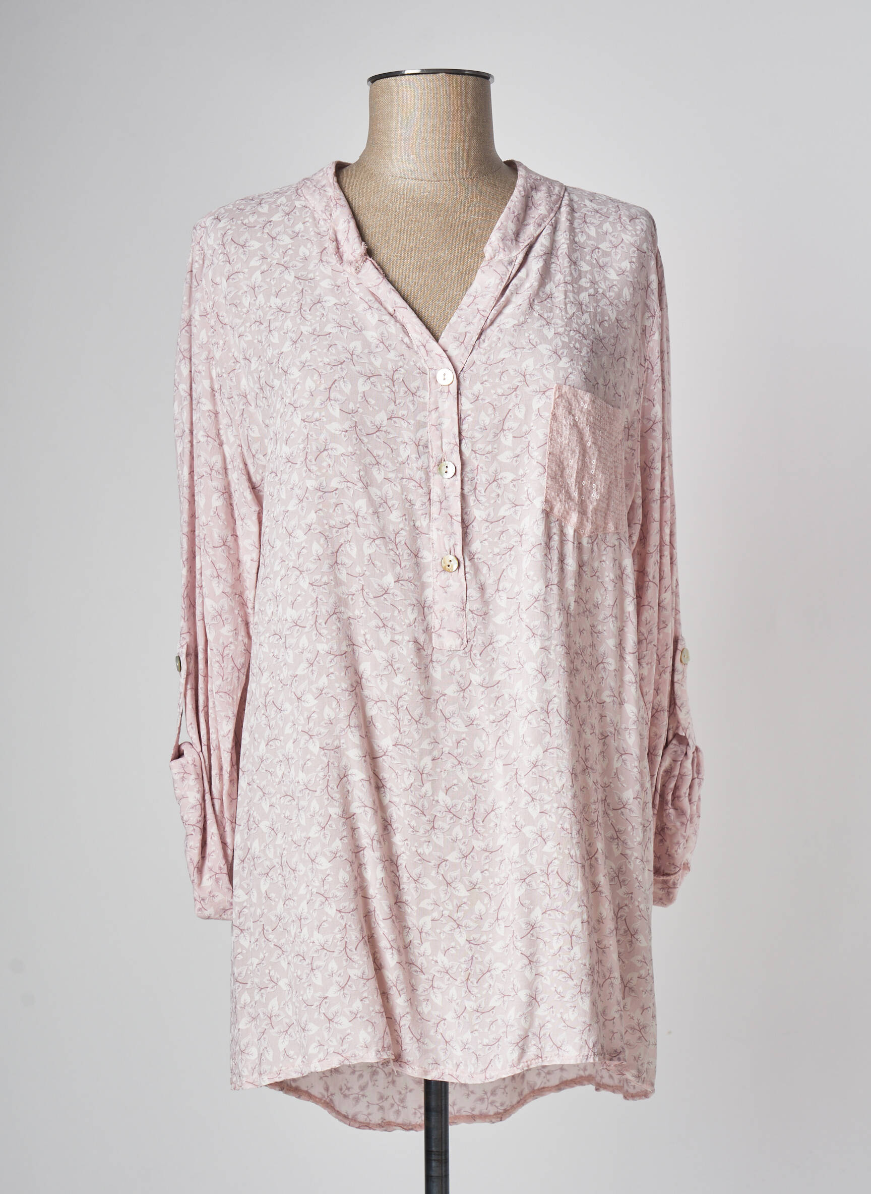 Made In Italy Tuniquemanchelongue Femme couleur rose