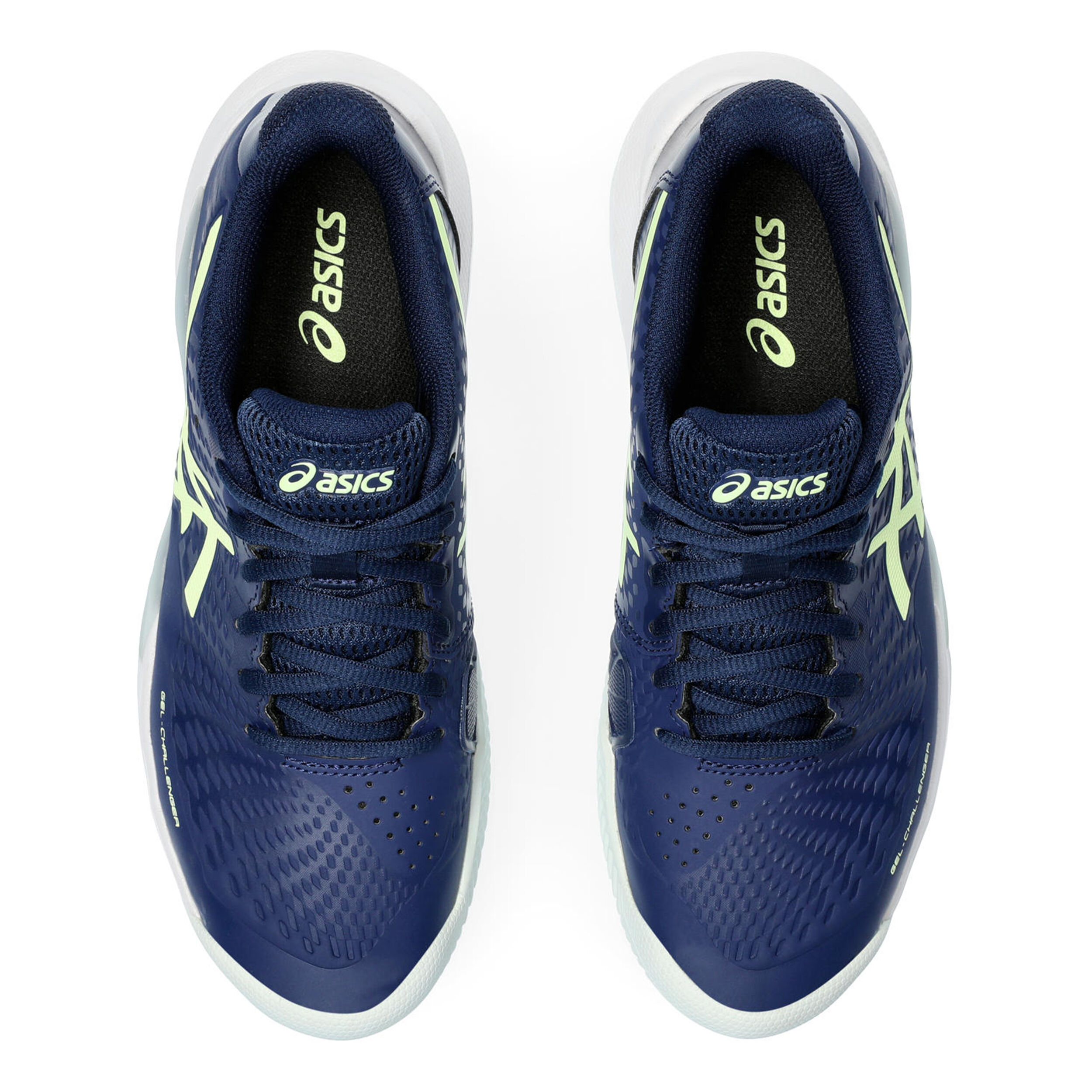 Gel-Challenger 14 Sandplatzschuh Damen - Dunkelblau, Neongelb
