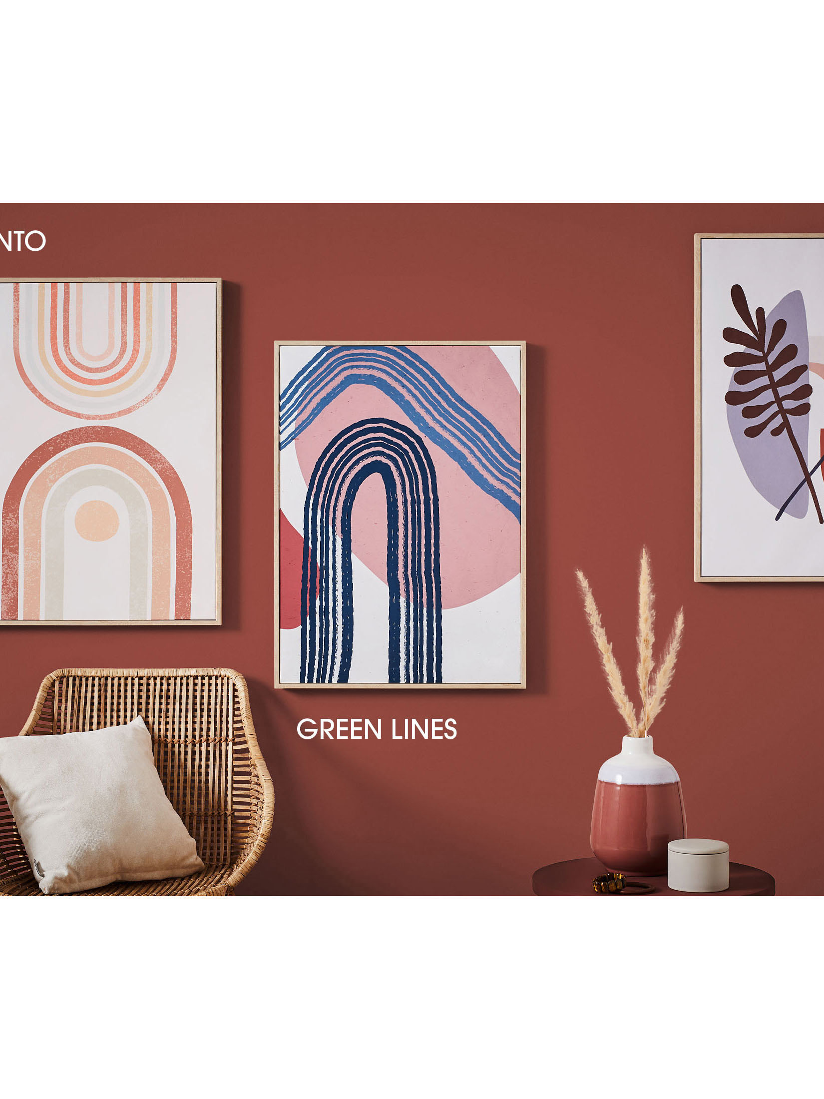 Blue Lines Leinwand-Druck-gerahmt, Multicolor