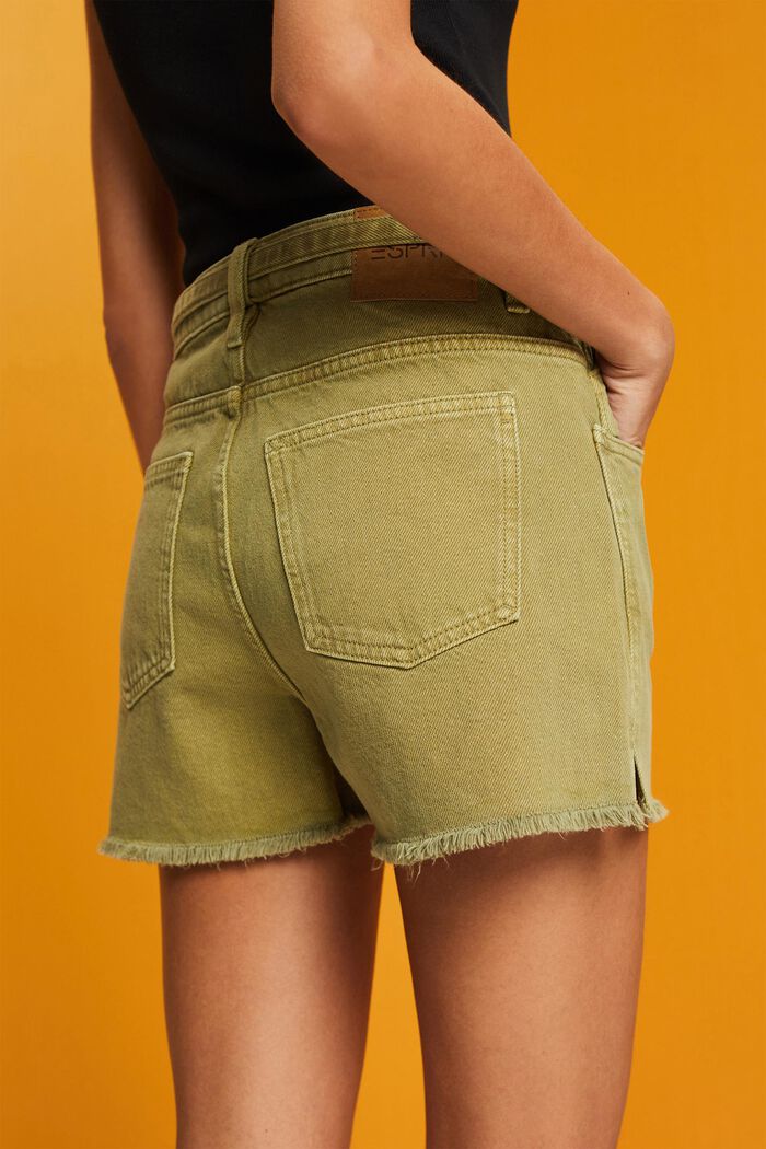 Denimshorts mit hohem Bund zum Binden
