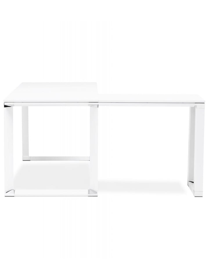 KADIMA DESIGN Eckschreibtisch Holz Metall | Computer Arbeitsplatz weiß in Weiß günstig kaufen
