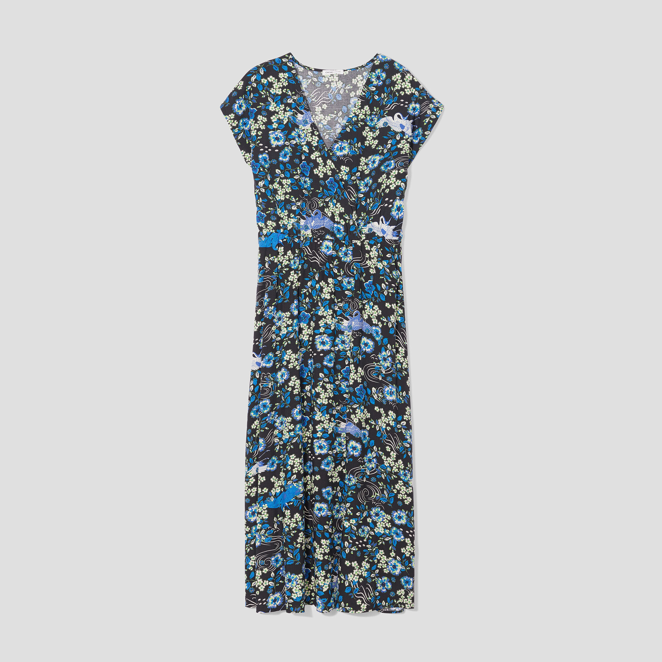 Robe longue évasée noir femme | Cache Cache