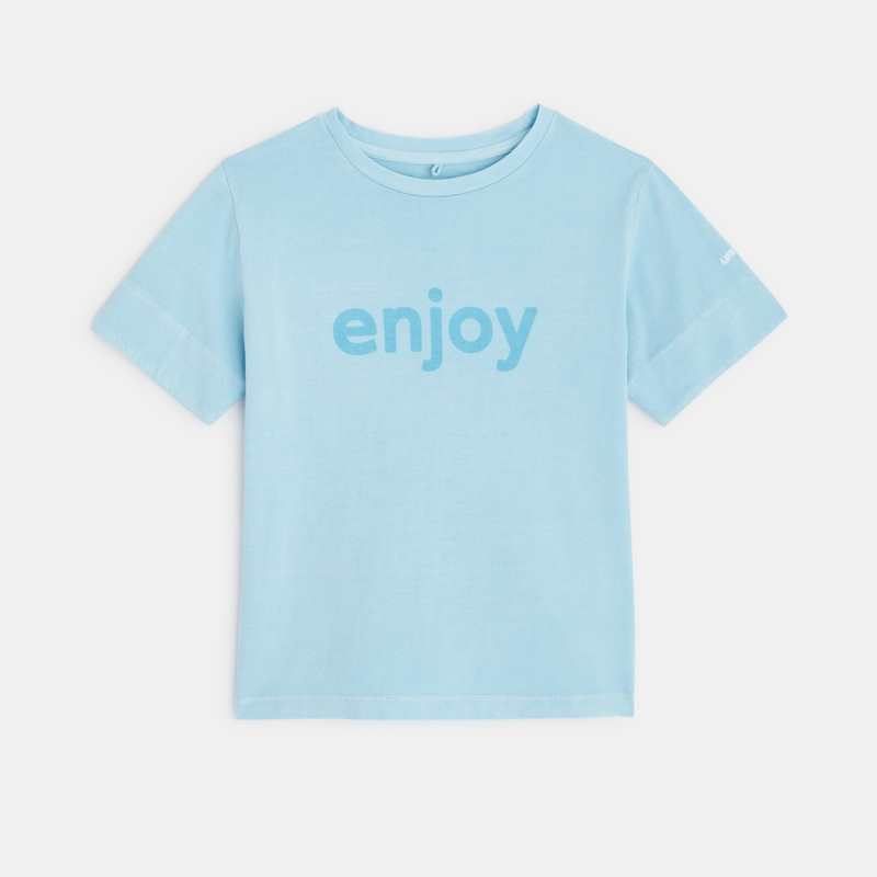 T-shirt Bleu ciel Confetti pigments naturels mixte