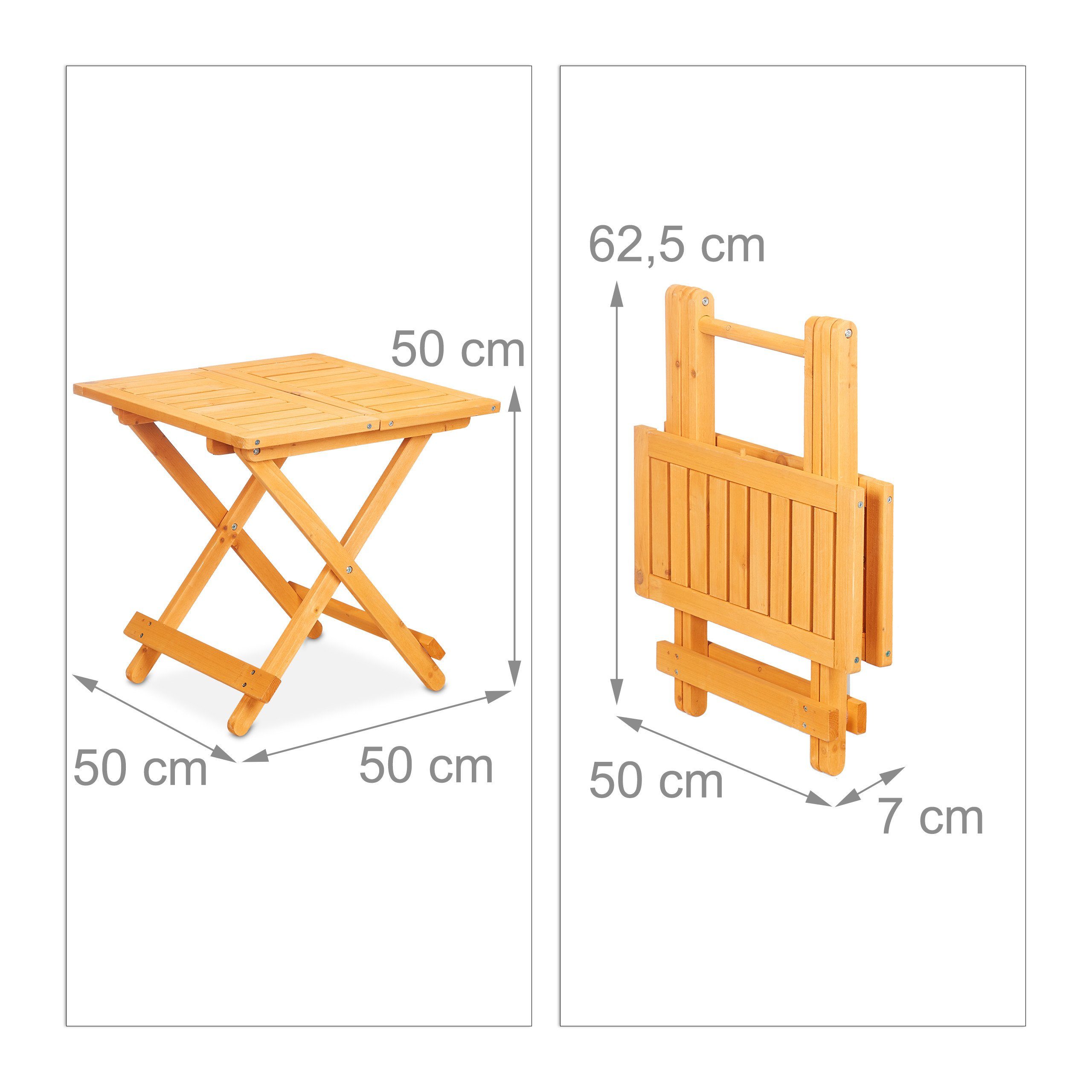 relaxdays Klapptisch Kleiner Klapptisch aus Holz