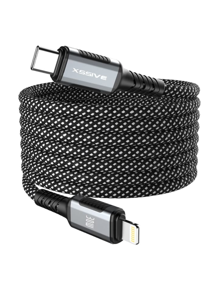 COFI 1453 Xssive Magnetisches Wickelkabel 30W USB-C auf 8-Pin XSS-MGC-CL1M in Schwarz günstig kaufen onesize