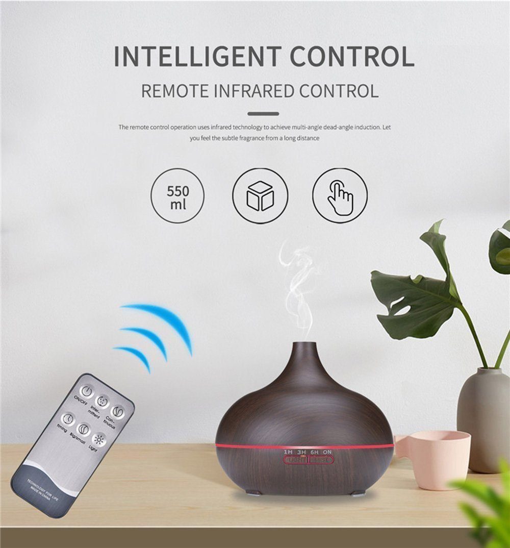Mutoy Diffuser, Aroma Diffuser, 550ml, Aroma Ultraschall-Vernebler, 550,00 l Wassertank, Aroma sparsamen Ultraschall-Vernebler in kleine Duftspender verwandeln