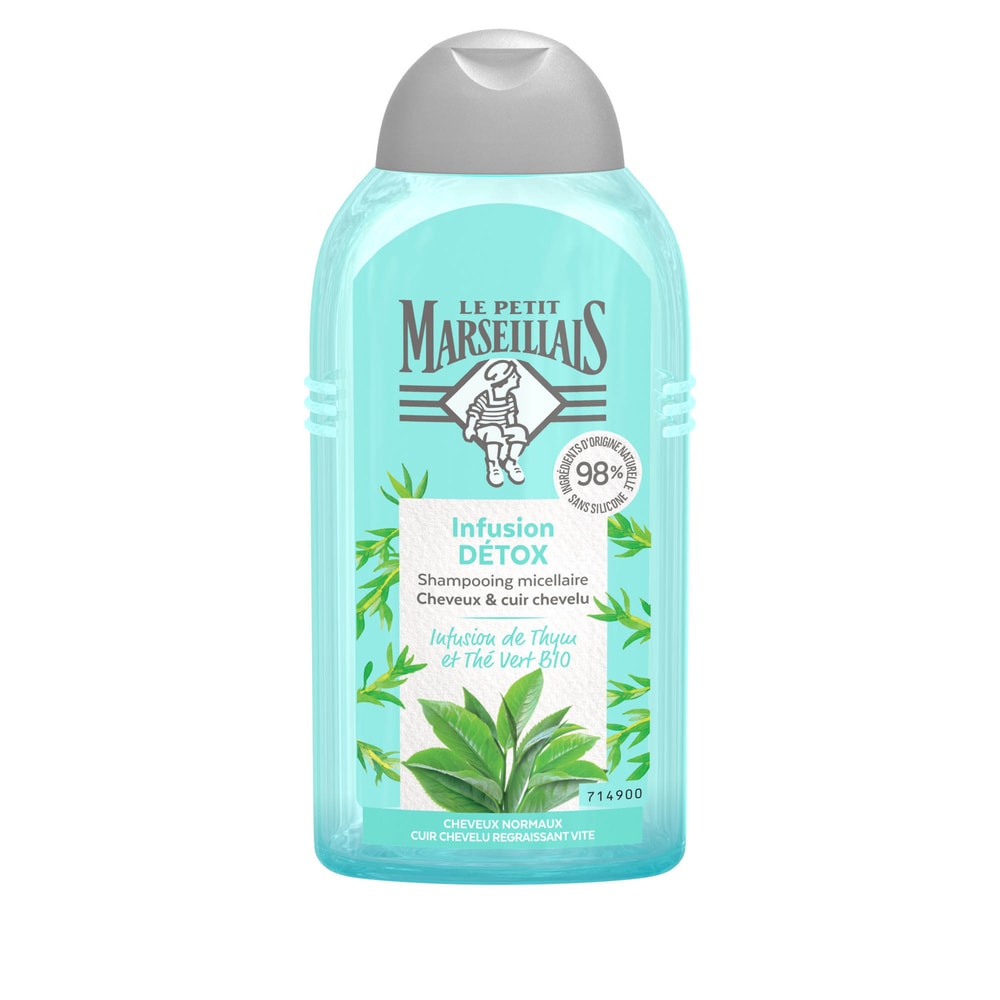 le petit marseillais Shampooing infusion DÃ©tox thym et thÃ©vert Bio - Le flacon de 250 ml Shampoing