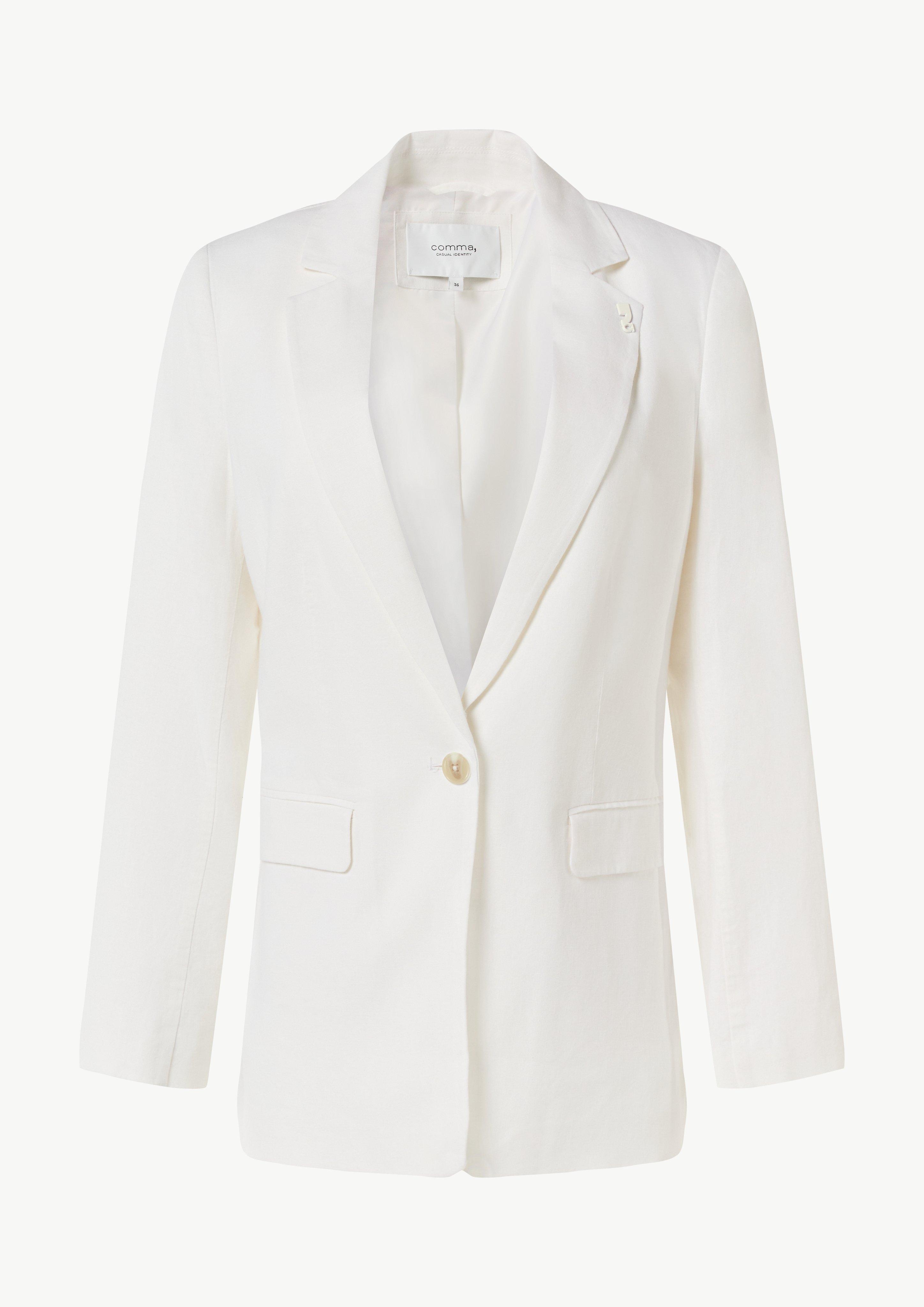 Blazer aus Leinenmix - weiß