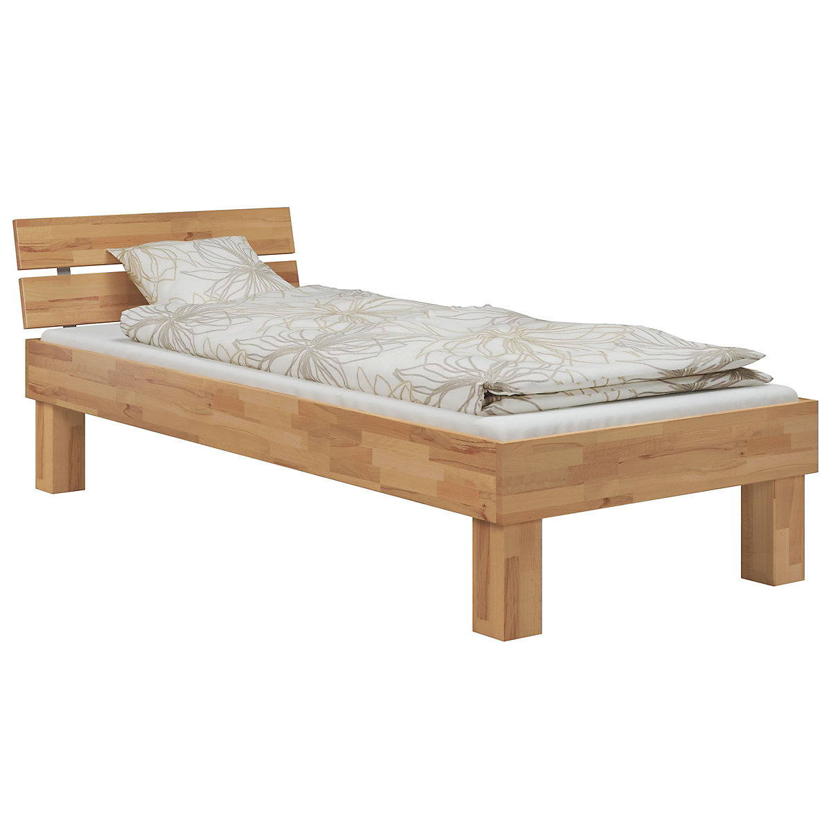 Einzelbett für XXL Buche massiv 100x200 mit Rost