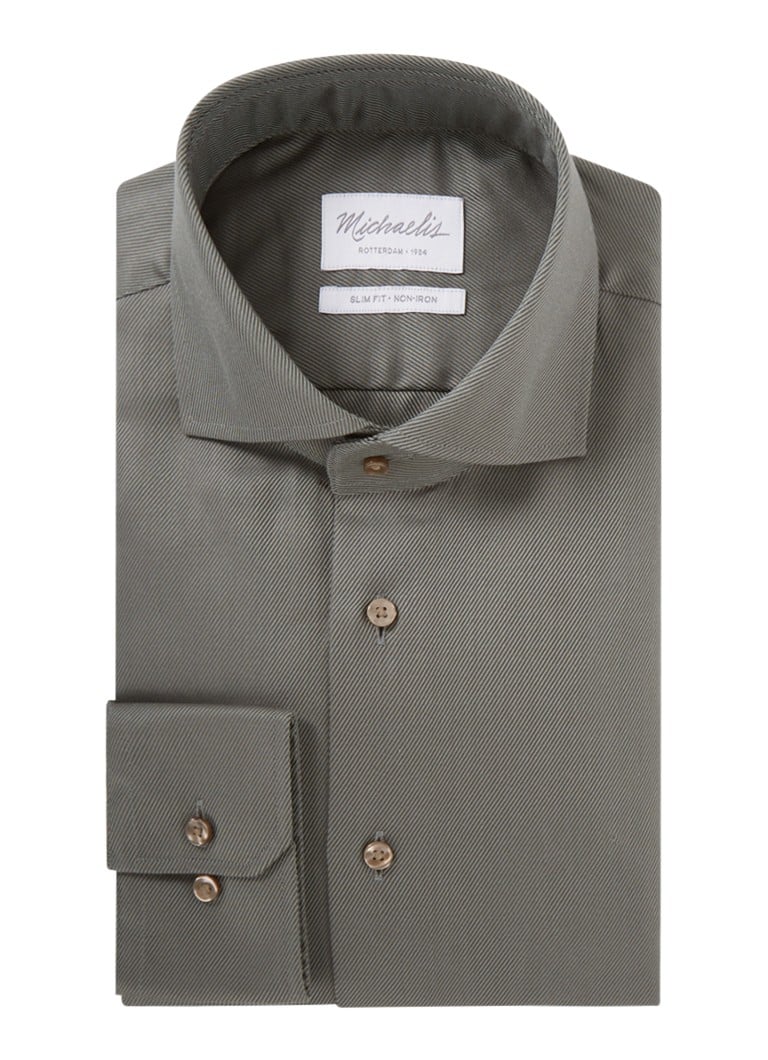 Cămașă Michaelis slim fit, rezistentă la șifonare și cu dungi imprimate.