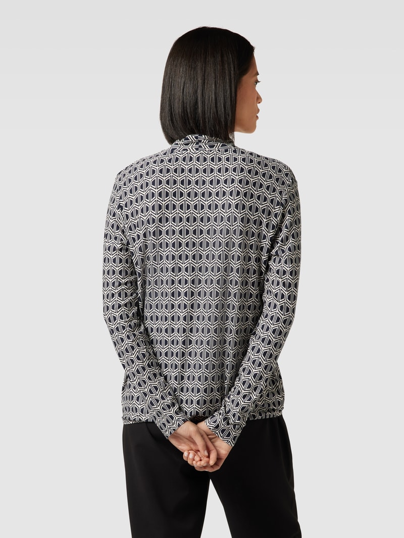 Longsleeve mit V-Ausschnitt in marineblau