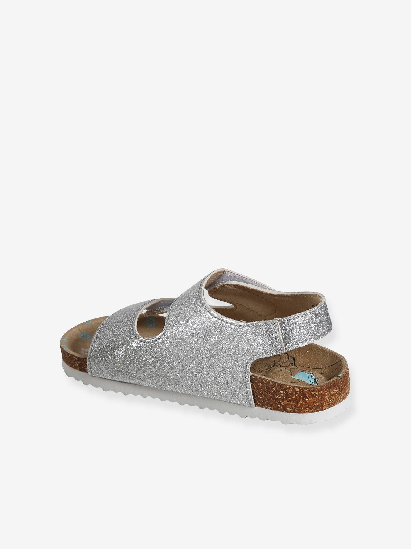 Frozen Kinder Klett-Sandalen Disney DIE EISKÖNIGIN - hellgrau metallisch