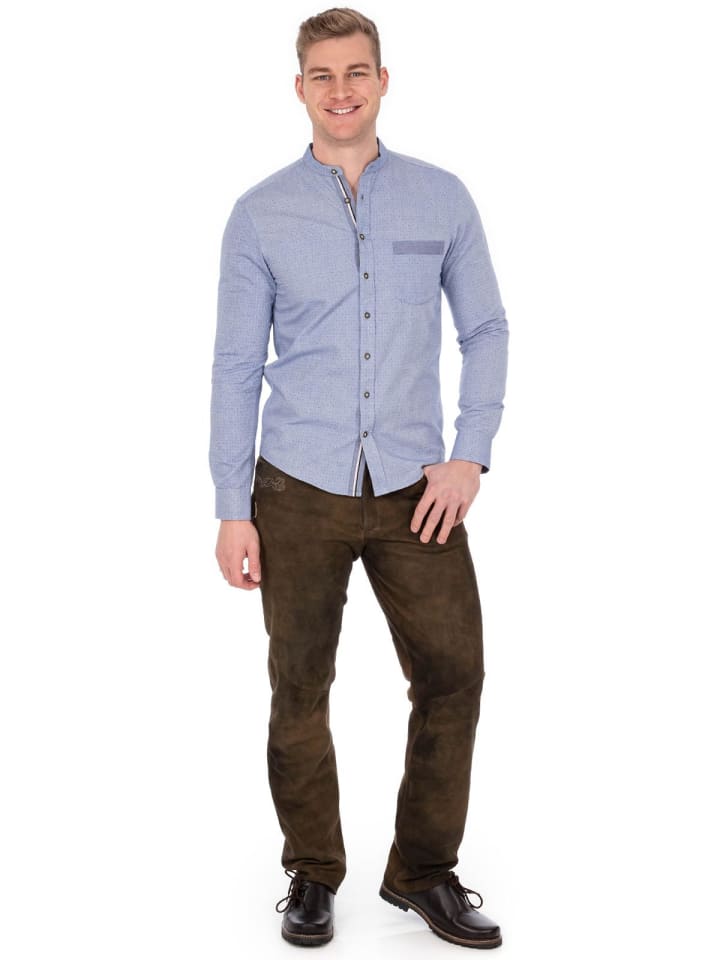 MarJo Stehkragenhemd SEBASTIAN in blau günstig kaufen