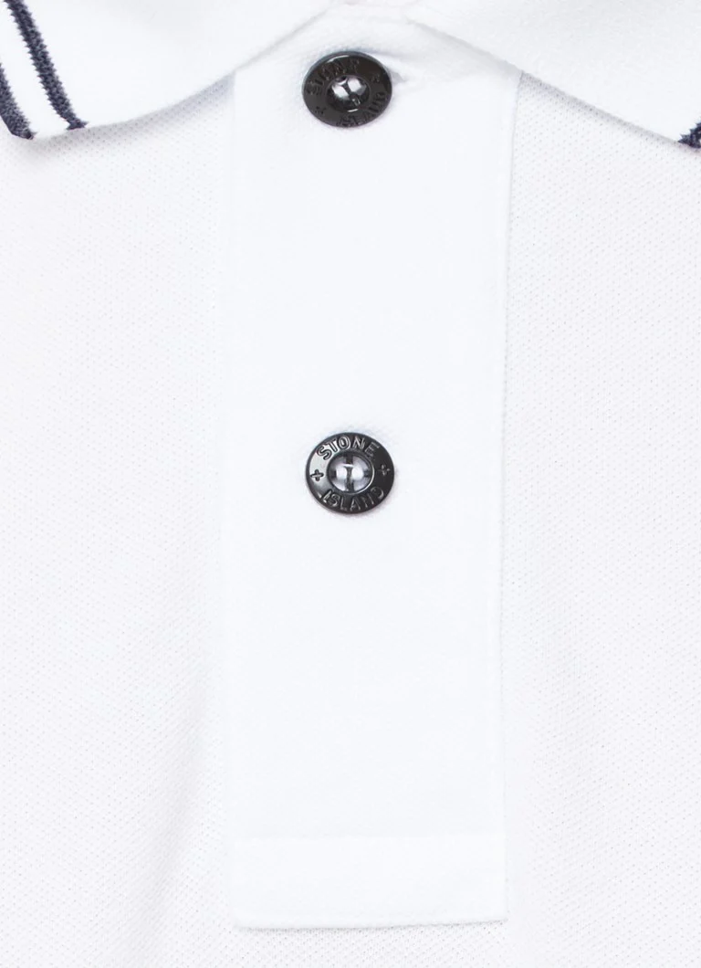 Stone Island 2SC18 pieguļošs polo krekls no organiskas pikē kokvilnas ar logotipu