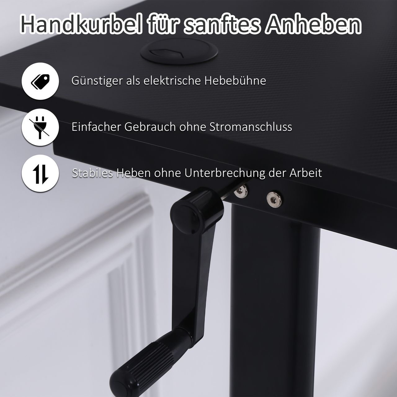 Vinsetto Schreibtisch Computertisch Schwarz 120 x 60 x 72-117 cm