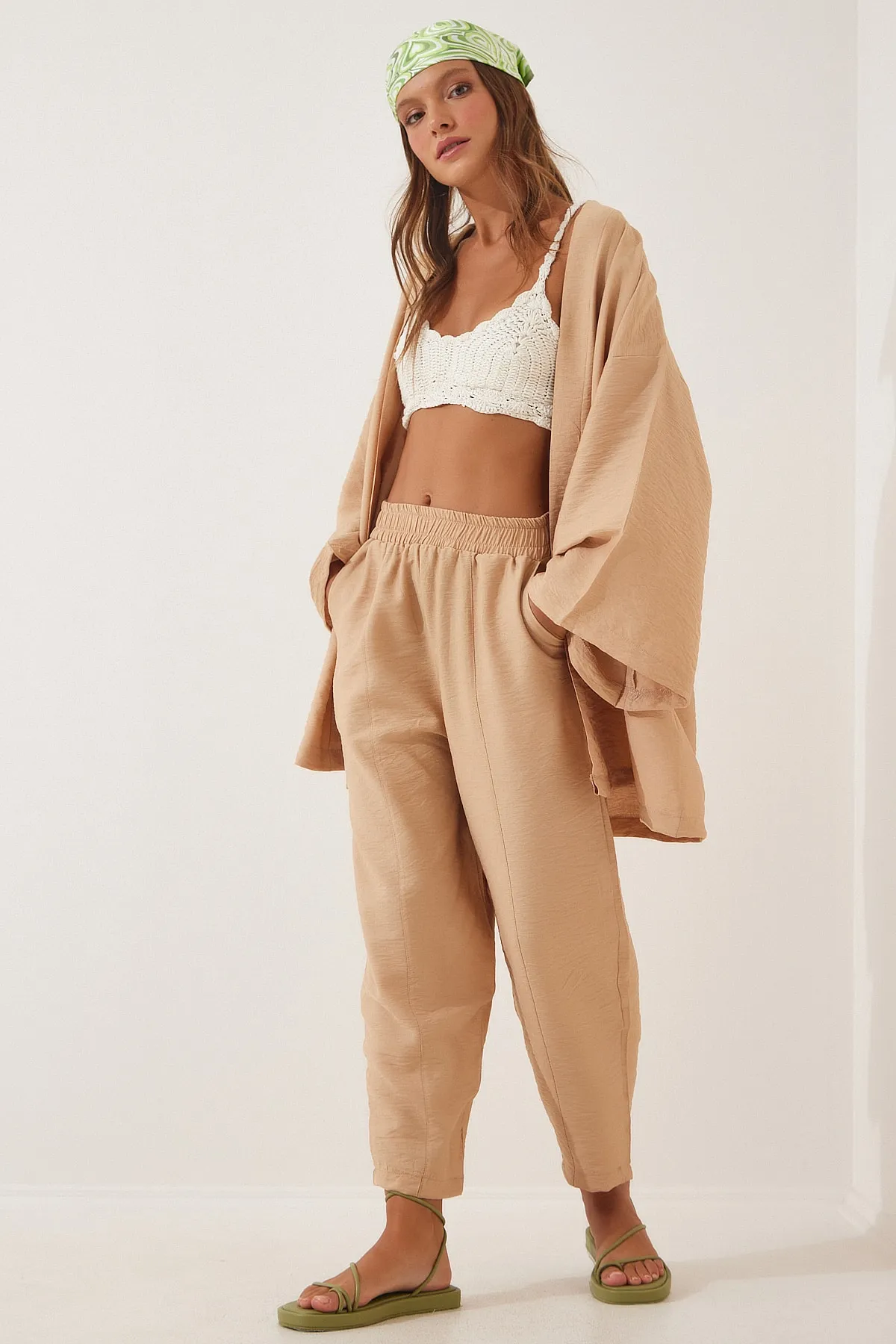 Happiness İstanbul  Zweiteiler - Beige - Oversized