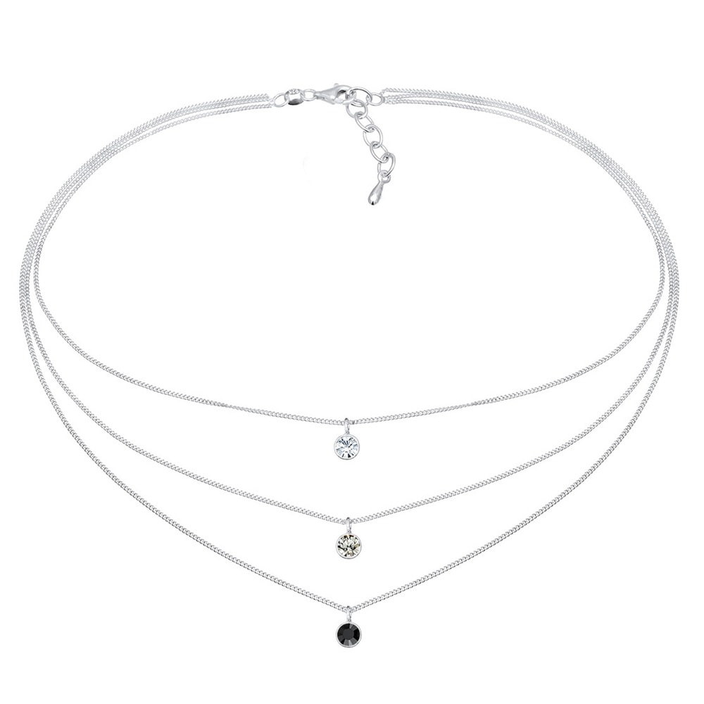 Elli Elli by Julie & Grace Collier Femme Couvre Chef avec Cristaux en Argent Sterling  collier