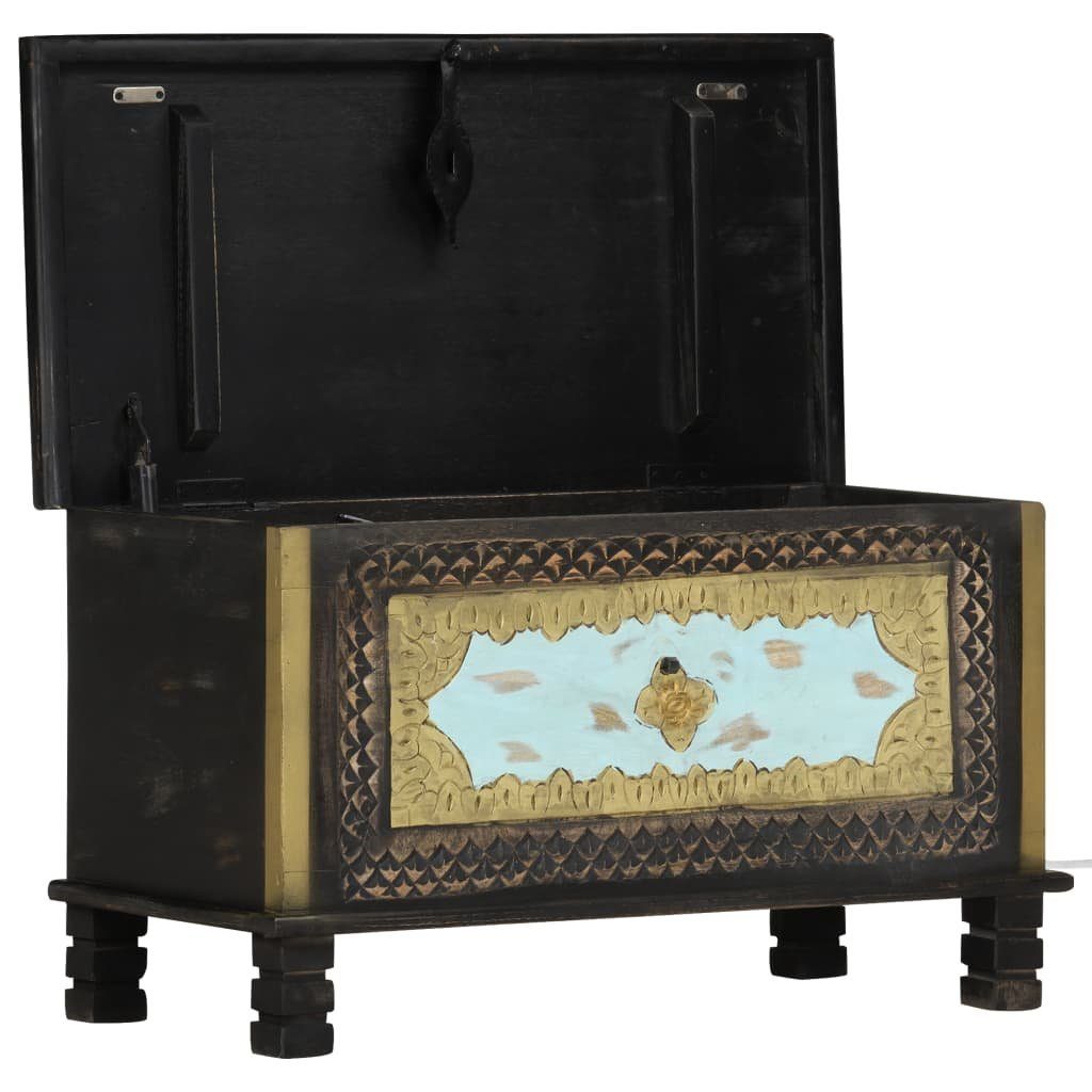 vidaXL Aufbewahrungsbox Aufbewahrungstruhe Schwarz 80x40x45 cm Mango Massivholz