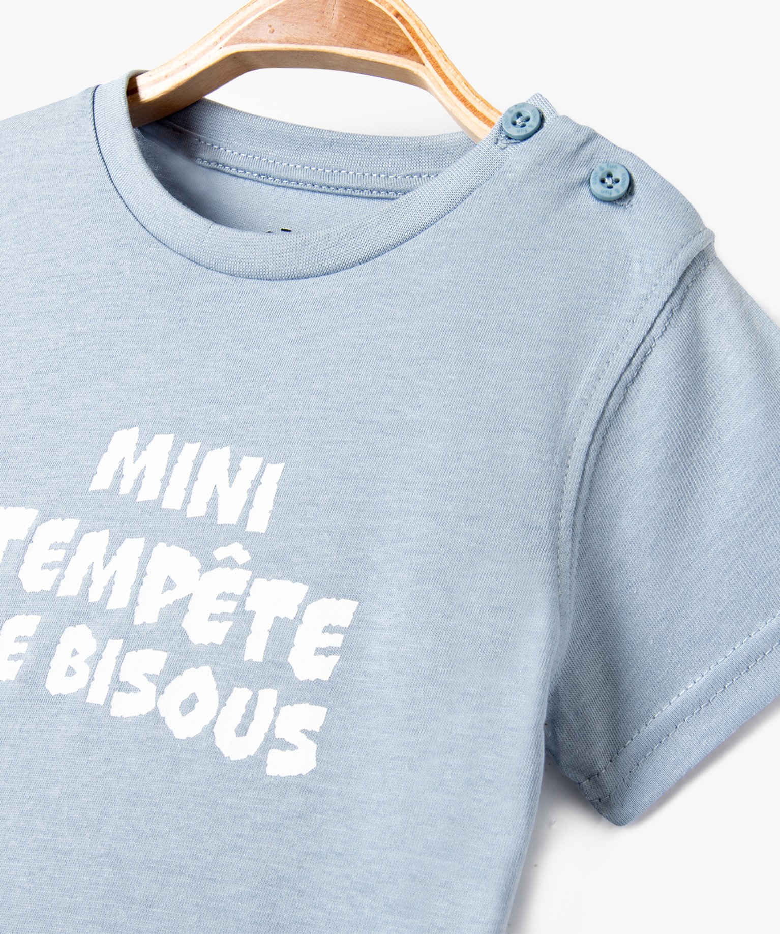 Tee-shirt bébé Garçon à manches courtes et message humor... bleu | GEMO