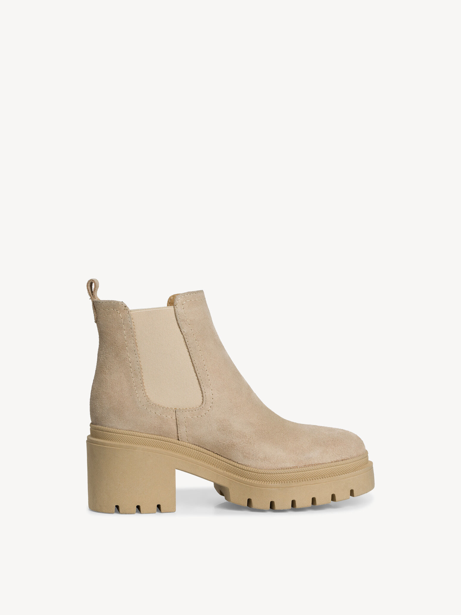 Bottine Chelsea en cuir - beige