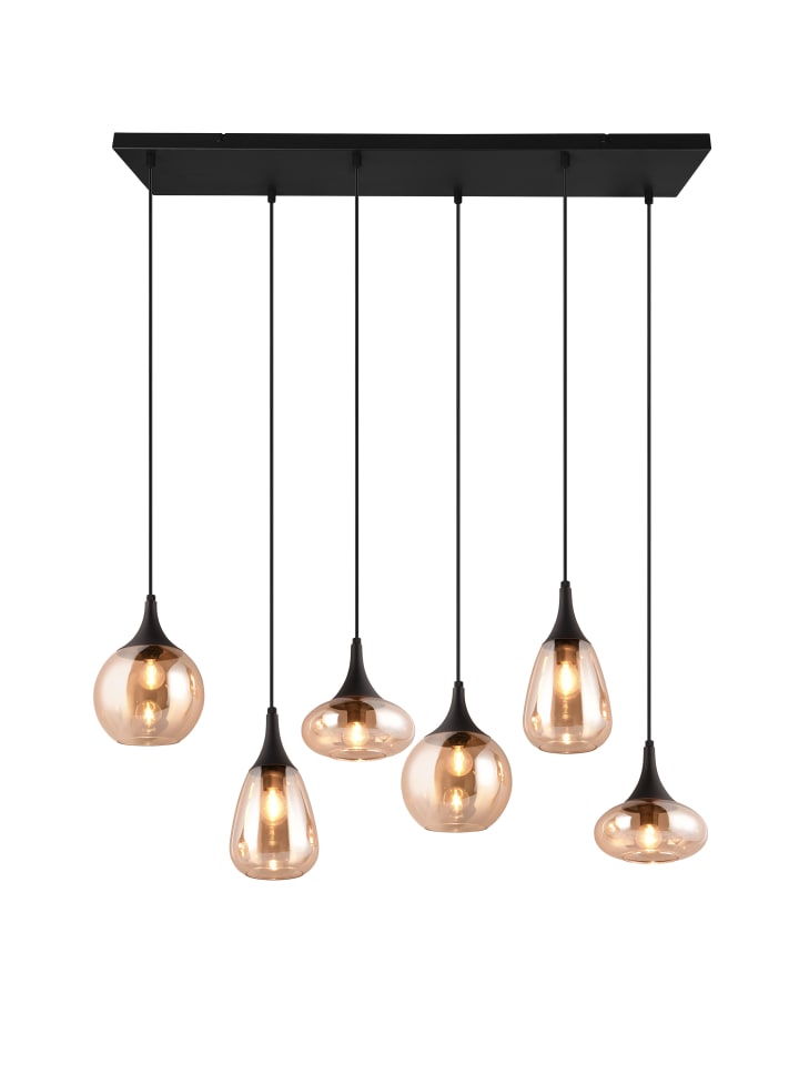 Trio Leuchten Pendelleuchte LUMINA in schwarz matt / amber günstig kaufen onesize
