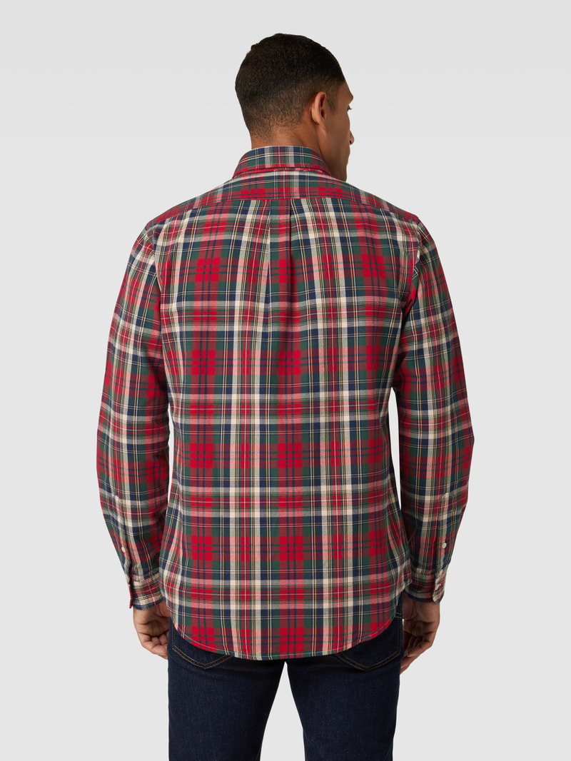 Custom Fit Freizeithemd mit Tartan-Karo in rot