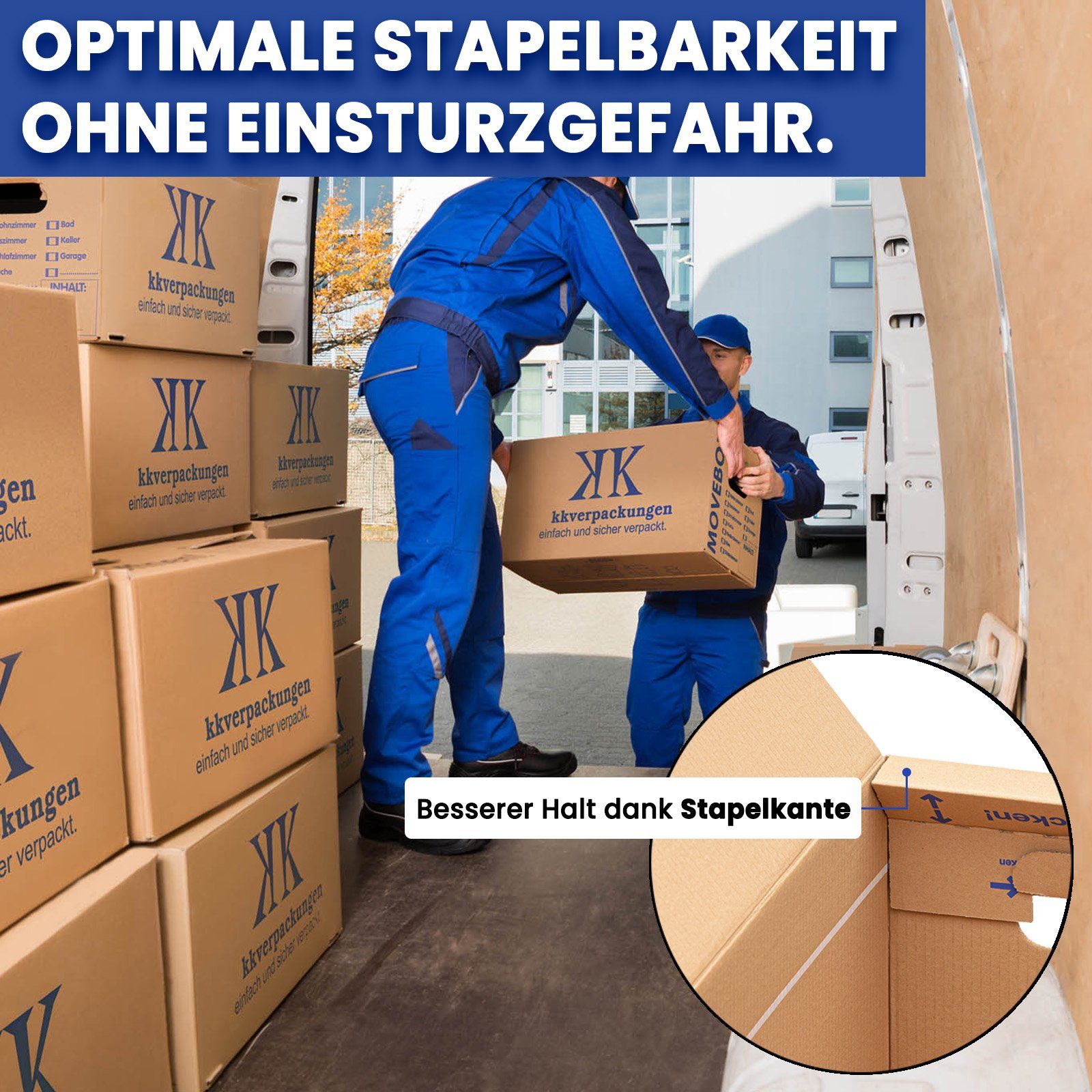 KK Verpackungen Aufbewahrungsbox (Spar-Set, 10 St., 10er-Set), Movebox 2-welliger Umzugskarton Umzugskiste 40kg Braun