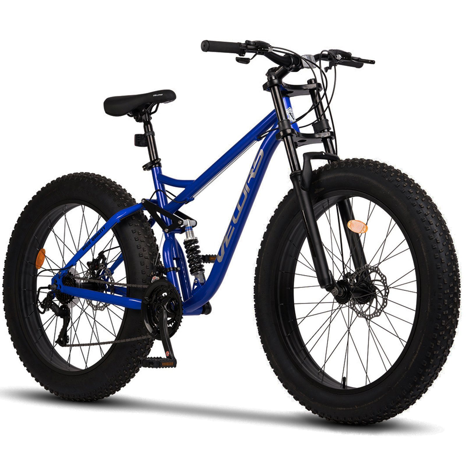 Velors Fatbike 26 Zoll Fat Tire 4.0 MTB für Herren Damen und Jungen, 21 Gang, Kettenschaltung, mechanische Scheibenbremse, Fat Bike Mountainbike