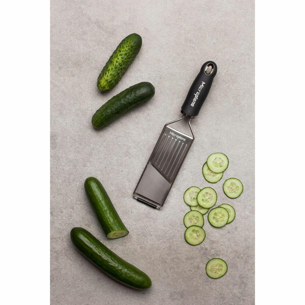 Microplane Gemüsehobel Gourmet Profi, Edelstahl, Kunststoff, Gummi