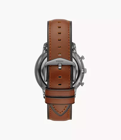 Fossil Herrenuhr Neutra Chronograph Leder Rotbraun